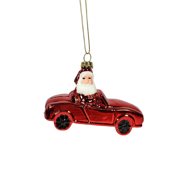 Car With Santa Red Hanging Ornament
