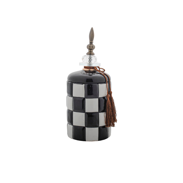 Black White Ginger Jar 12x12x30cm