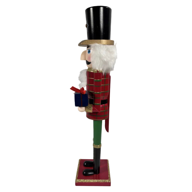 Nutcracker wood 12x11x50.5cm - holding present