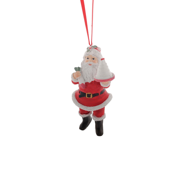 Santa With Cake Hanging Ornament 7.5X8X12.5Cm