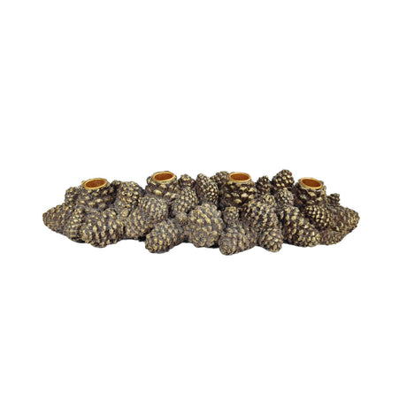 Golden Washed Pinecone  Candle Holder