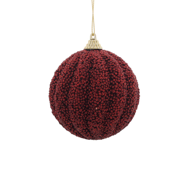 Bauble With Red Sequins 8cm