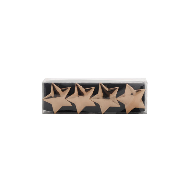 NAPKIN RING GOLD STAR PACK OF 4 4X5X5.5CM