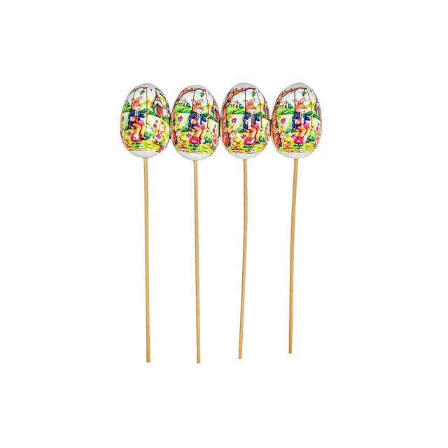 Decor Easter Eggs On Stick Set of 4