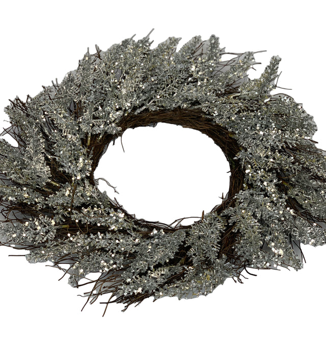 Silver Christmas Wreath 50Cm