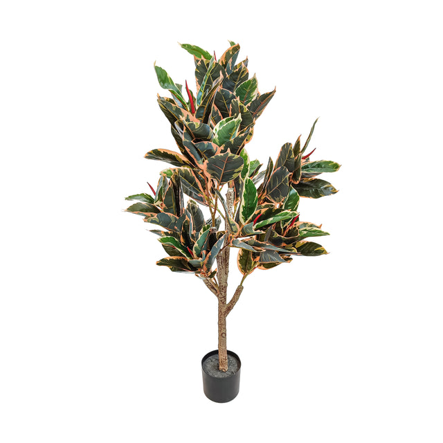 Artificial Rubber tree in pot 1.1m 6 Leaves