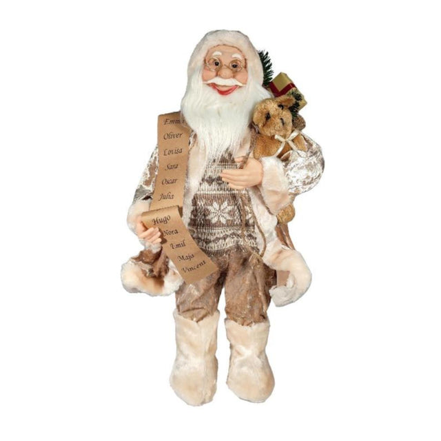 Gold Santa with naughty and nice list 60cm