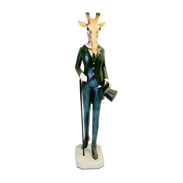 Statue Giraffe Gentleman 11x10x40cm