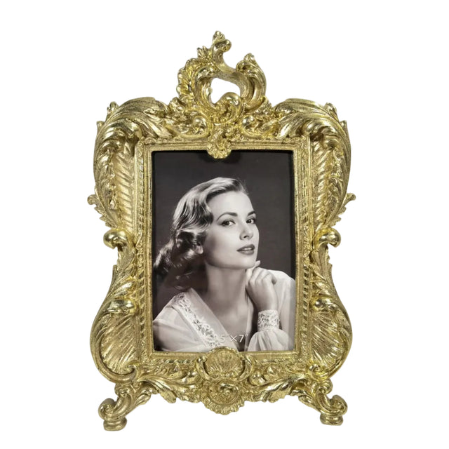 Baroque design photo frame 14.478cm - gold