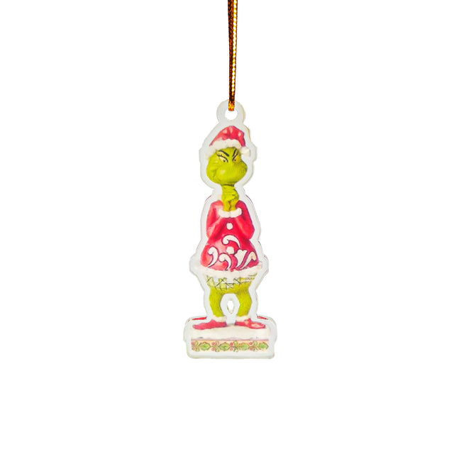 Plastic Hanging Grinch with Hands on Chin 8cm