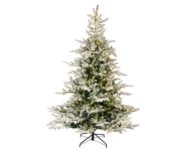 Grandis Fir Snowy 2.1m, Micro Warm White Led,Hinged Green Led Cable Christmas Tree