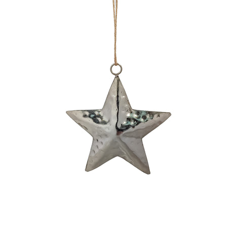 silver hanging star -3x10x10cm