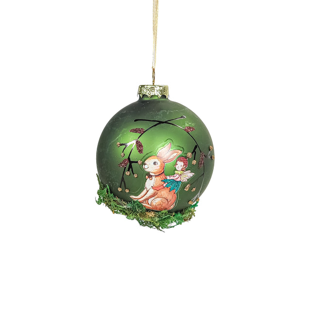 Bauble Glass With Moss Pine Green