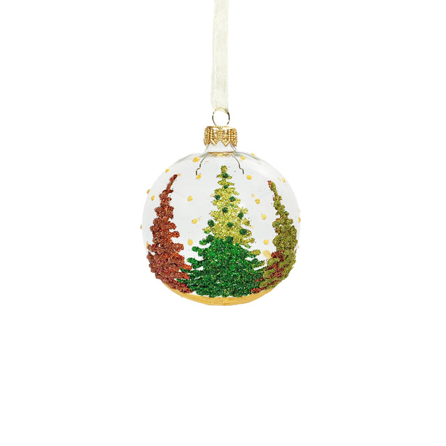 Bauble Glass Clear With 3 Trees