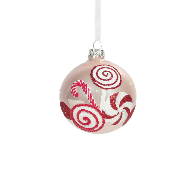 Bauble Glass With Sweets Pink