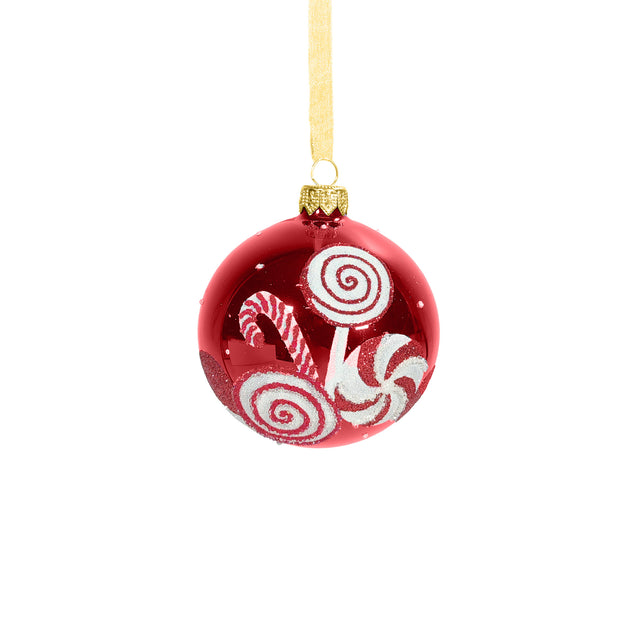 Bauble Glass With Sweets Red