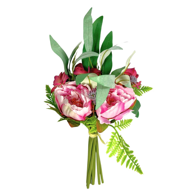 Artificial Rose & Peony Bouquet - Purple