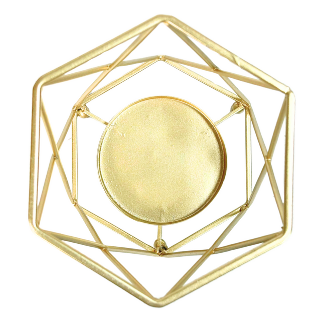 Geometric Candle Holder Medium - Gold