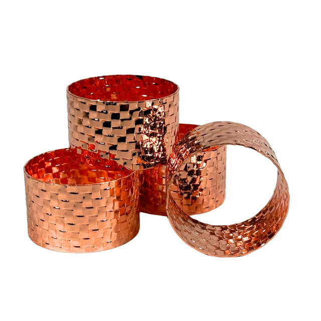 Napkin Rings x4 Rose Gold