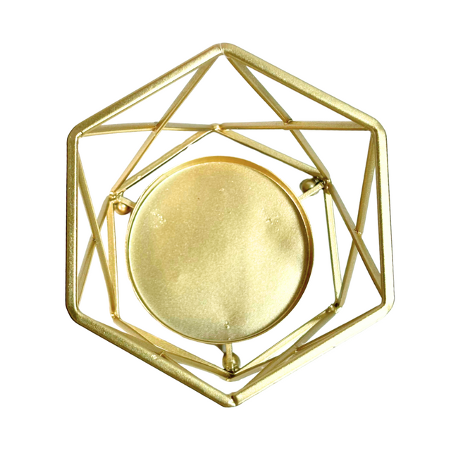 Geometric Candle Holder Large - Gold