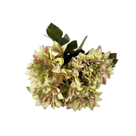 Dahlia bunch 40cm - yellow/green