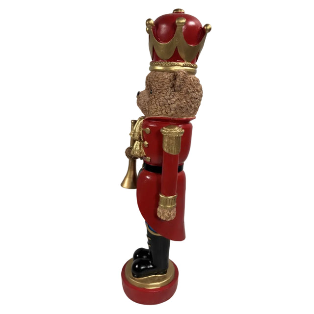 Bear nutcracker with red, gold, green & blue outfit 46cm