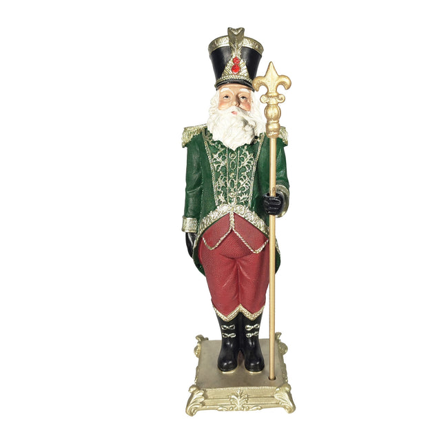 Christmas Green Resin Santa Soldier 32cm