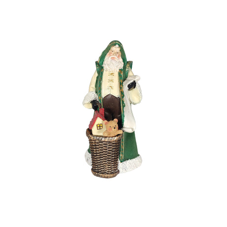 Green Polyresin Santa Claus Holding Gifts