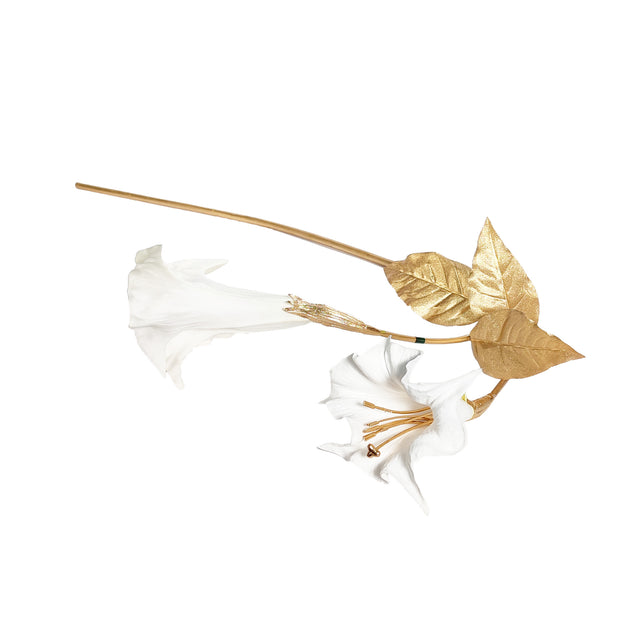 Trumpet On Stem Gold/White 13X34X126Cm