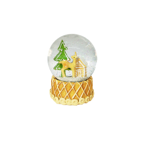 Snowglobe With Deer & Gingerbread House