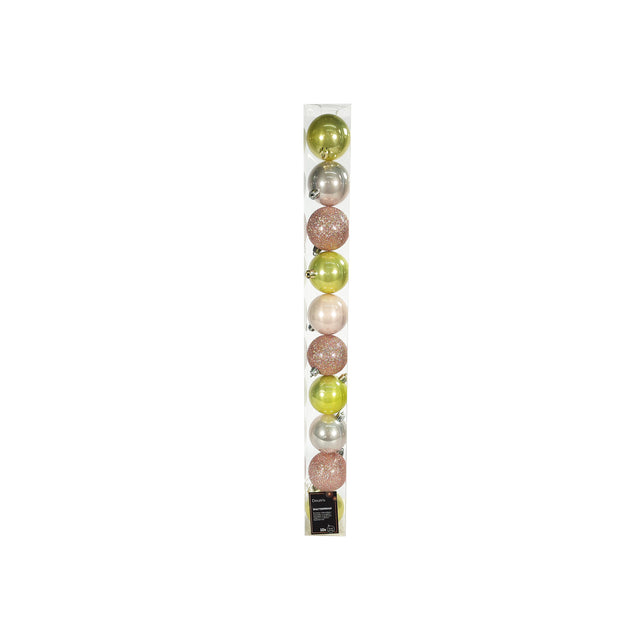 Bauble Tube Mix Set Pink And Green Set Of 10 6cm