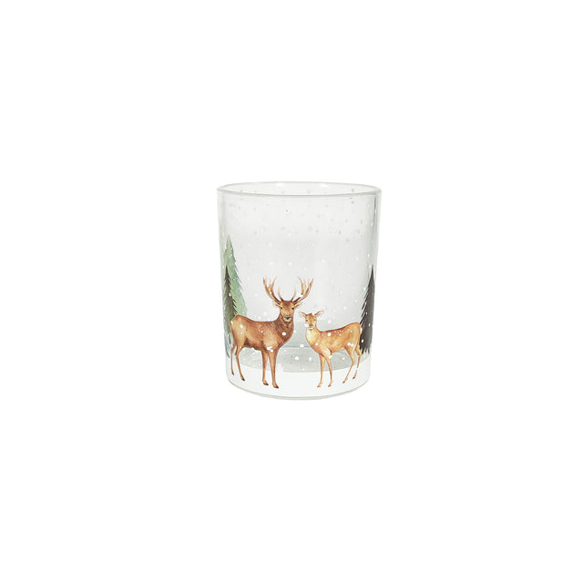 Tealight Holder With Reindeer 7X8Cm