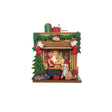 LED Water Spinner Santa With Fireplace 9.3x19.5x23cm