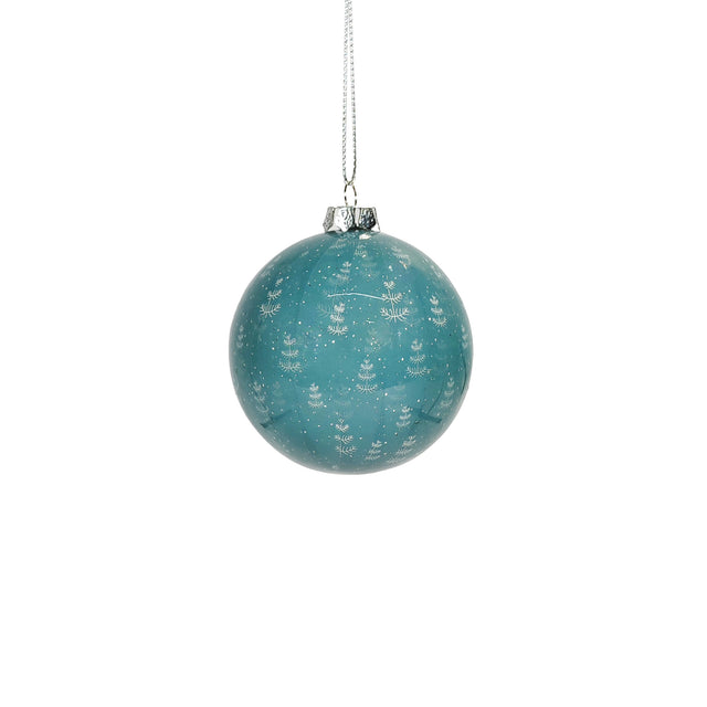 Bauble Blue With Ice Crystals