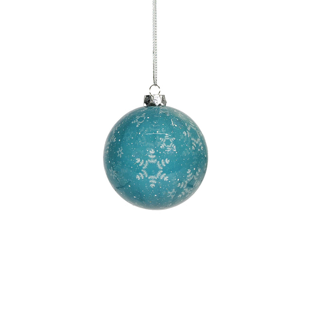 Bauble Blue With Snowflakes