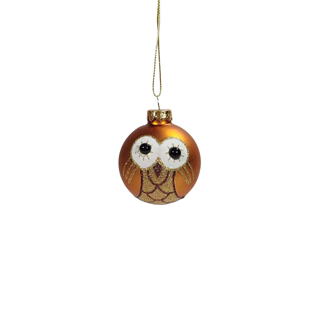 Bauble With Owl Gold 6cm