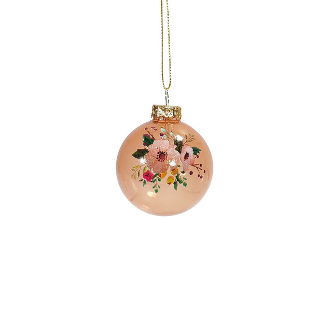 Bauble Glass With Flower Motive Pearl