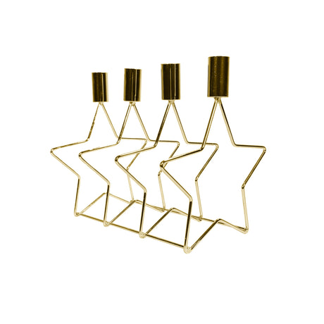 Gold Candle Holder Star Shape 16x32x19,7cm