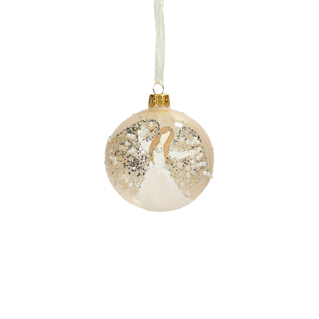 Transparent Bauble With Angel - 8cm