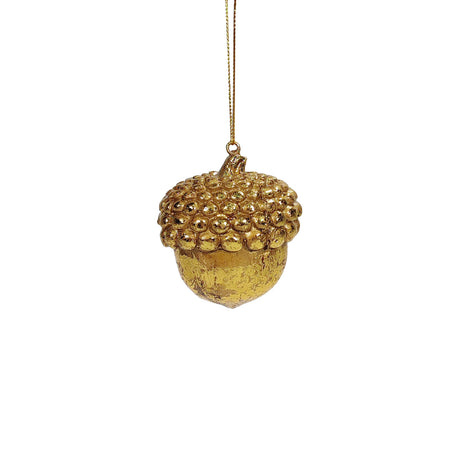 Acorn Ornament With Gold Beads - Hanging (4x4,5x8cm)