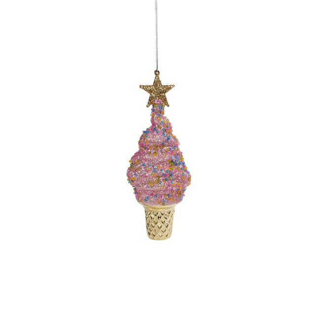 Ice Cream Cone Pink Hanging Ornament 6X14.8Cm