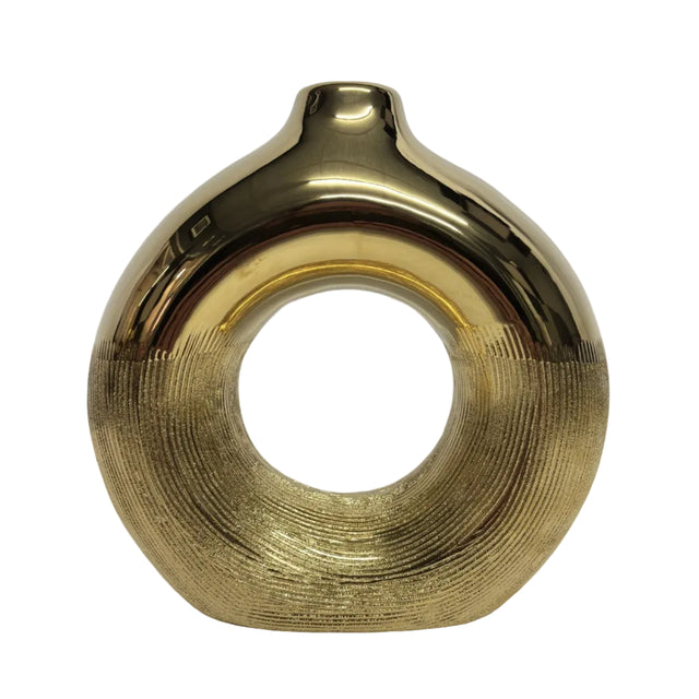Gold donut vase 20x20cm