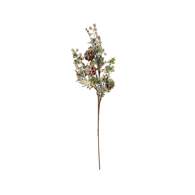 Eucalyptus Spray With Pinecones & Pearl Berries 10X6X70Cm