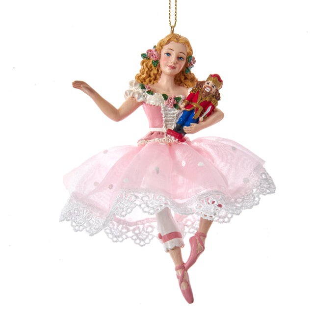 Ballerina In Pink Dress With Nutcracker