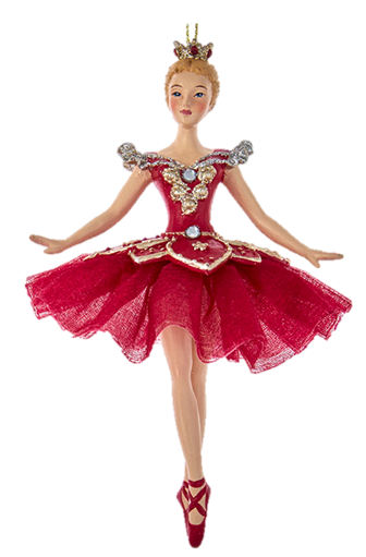 Ballerina Dancer Ornament (Red) (15.8cm)