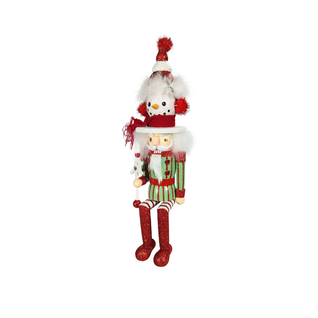 Hollywood Shelf Sitter Nutcracker With Snowman