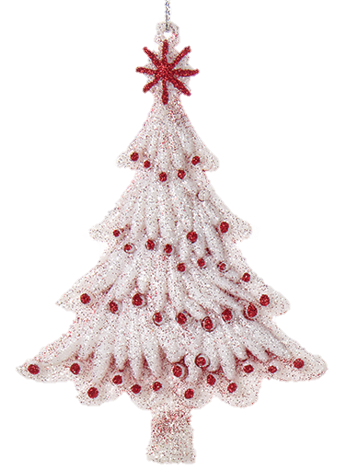 White Christmas Tree With Star Hanging 12.7cm