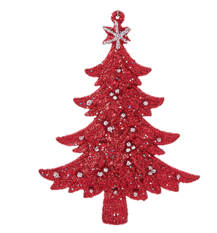 Red Christmas Tree With Star Hanging 12.7cm