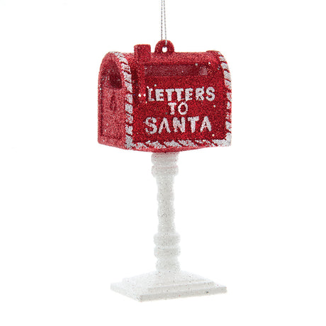 Hanging Xmas Ornament - Acrylic Red & White "Letters To Santa" Postbox