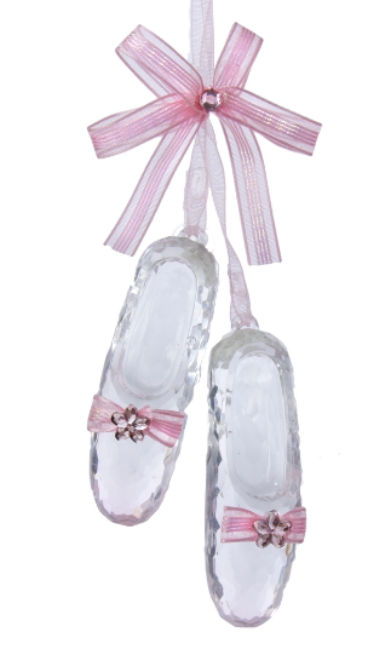 Pink Ballet Shoes With Bow (Acrylic Hanging Ornament)